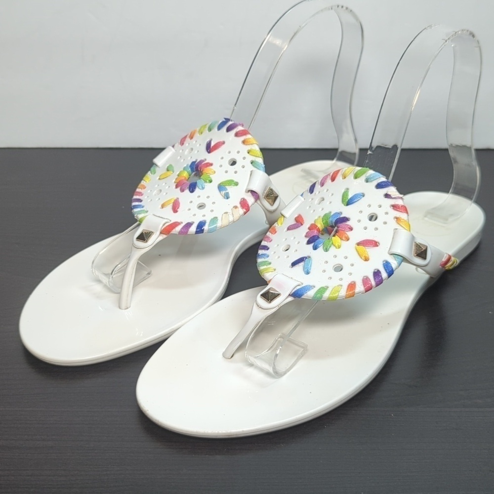Jack Roger's Georgica white jelly flat sandals womans size 8 - Picture 2 of 13